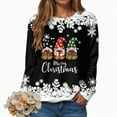 thumbnail image 4 of Towmus Fall Sweatshirts for Women Print Long Sleeve Christmas Graphic Sweatshirt Holiday Tops, 4 of 7