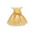thumbnail image 3 of FOCUSNORM Robe Princesse en Maille pour Petites Filles Bordure en Dentelle Jupe Formelle + Couvre-Chef, 3 of 4
