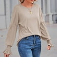 thumbnail image 4 of Fall Tops Mingw Womens S Fall Round Neck Tops Long Sleeve Shirts Casual Loose Tunic Tops, 4 of 4
