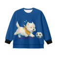 thumbnail image 4 of Xoenoiee West Highland White Terrier Soccer Print Girls Oversized Sweatshirt Casual Long Sleeve Pullover Tops Lightweight Loose Crewneck Sweatshirts, 11-12 Years, 4 of 7