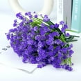 thumbnail image 3 of 24 Bundles Artificial Flowers for Outdoor, UV Resistant No Fade Fake Flowers Faux Plastic Plants for Hanging Planters Garden Porch Patio Window Box Spring Summer Decoration, Purple, 3 of 8