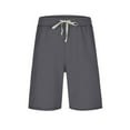 thumbnail image 4 of Bcfgryg Men Summer Casual Athletic Beach Shorts Solid Drawstring Sports Workout Shorts With Pockets Men's Linen Shorts For Summer Travel GY1 L, 4 of 5