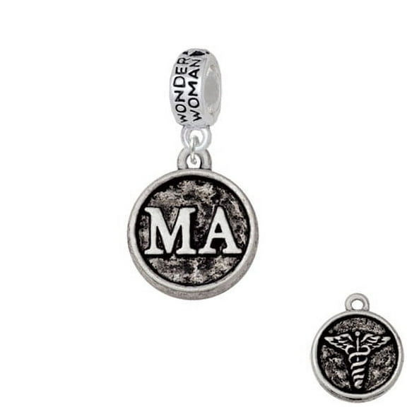 Medical Assistant Caduceus Seal - MA - Wonder Woman Charm Bead