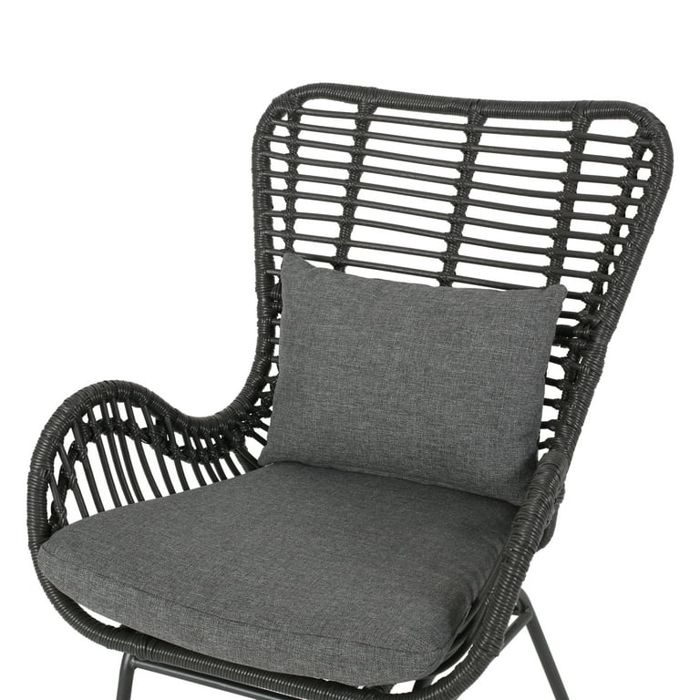 Gloria Indoor Wicker Club Chairs with Cushions Set of 2