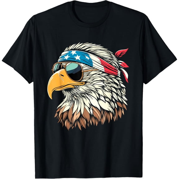 Bald Eagle 4th of July USA American Flag Patriotic Men Women T-Shirt