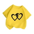 thumbnail image 3 of Kids Girls Cute Graphic T-Shirts Love Heart Printed Round Neck Short Sleeve Tee Summer Casual T Shirt Tops Versatile Dailywear 9-10 Years, 3 of 5