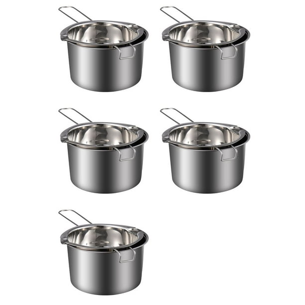 5X Olla para Fundir Chocolate (Acero Inoxidable 304) Mantequilla Caldera Doble 400 Ml