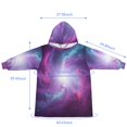 thumbnail image 3 of Wearable Blanket Hoodie,Colorful Starry Sky and Universe Oversized Sherpa Blanket Hoodie with Super Pockets,Super Warm Fuzzy Pullover for Women & Men, 3 of 6