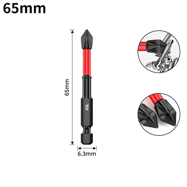 1pc 25-150mm Non-slip PH2 Magnetic Batch Head Cross Screwdriver Drill Bit