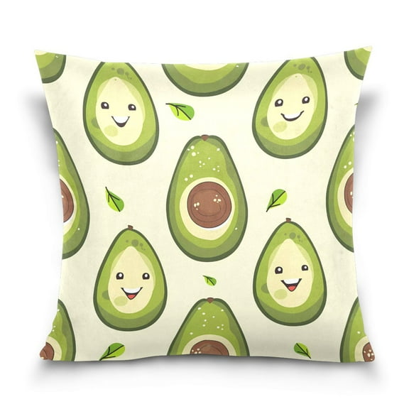 Cute Avocado Throw Pillow Covers Couch Pillowcases Decor for Bed Sofa 16" x 16"