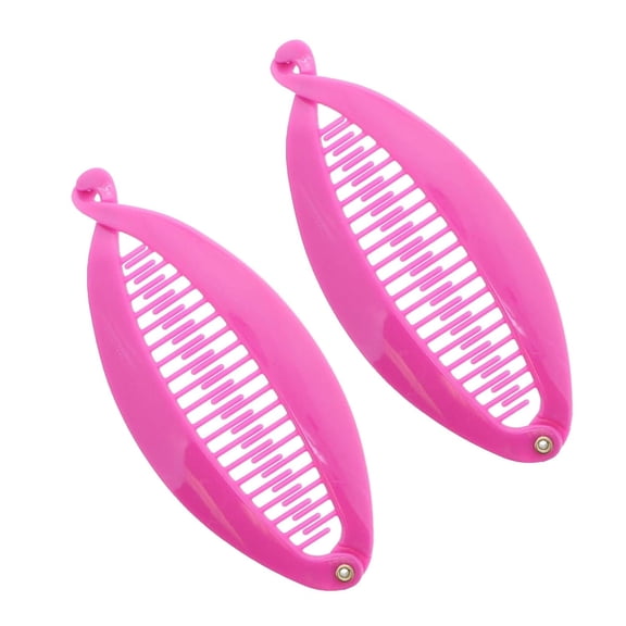 Motique Accessories Set of Two Hot Pink 5 inch Banana Clip Hair Clincher Rounded Edges Hair Comb