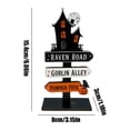 thumbnail image 2 of Halloween Table Decorations 6 Inch Spooky Indoor Wooden Sign, Halloween Home Decor for Halloween Party Haunted House Display, White Black Orange Accent, 1 Piece, 2 of 5