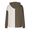 thumbnail image 5 of Qzwdhjm Womens Fuzzy Hoodies Color Block Hooded Fleece Sweatshirts Cozy Long Sleeve Oversized Sweatshirt with Kangaroo Pockets, 5 of 6
