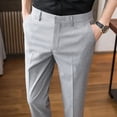 thumbnail image 2 of Pantalones de negocios de sastrería social para hombres Pantalones de traje de algodón elástico para hombre Pantalones elegantes de moda con estilo Pantalones de vestir vintage, 2 of 5
