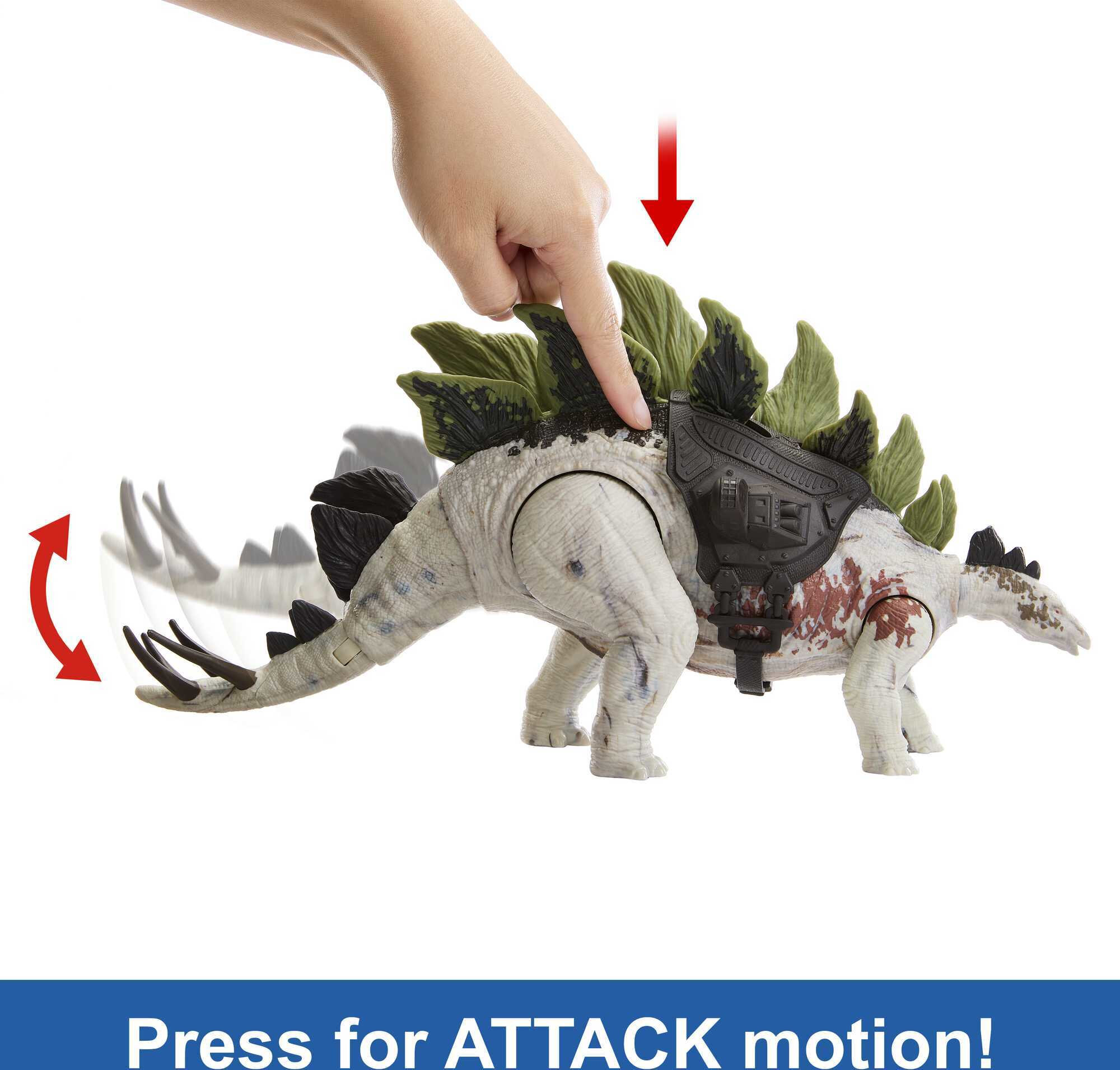 Jurassic World Dominion Gigantic Trackers Stegosaurus Action Figure Toy Motion And Tracking Gear