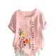 thumbnail image 1 of Camiseta suelta informal de verano con cuello redondo y manga corta con estampado de flores para mujer OAVQHLG3B Store  lin121212, 1 of 4