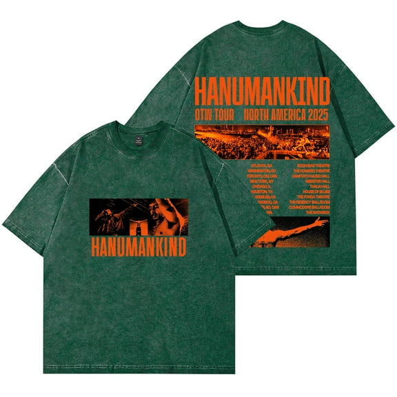 Hanumankind OTW Tour 2025 Merch Vintage Wash T-Shirts Women Men Cotton Short Sleeve Tee