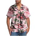 thumbnail image 2 of Blusa y camisa de manga corta con cuello vuelto para hombre, blusa informal de moda con botones y manga corta para hombre, 2 of 5