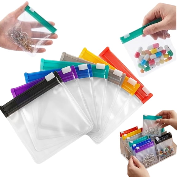 Waterproof Pill Pouch Set, 2026 Self-Sealing Zipper Medicine Bags, Reusable Travel Pills Organizer for Medicine or Vitamins, Small Bags for Daily Use (1pcs,Red)