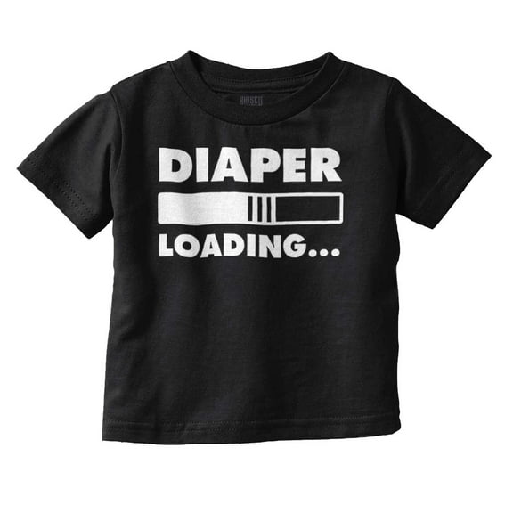 Diaper Loading Cute Computer Humor Toddler Boy Girl T Shirt Infant Toddler Brisco Brands 12M