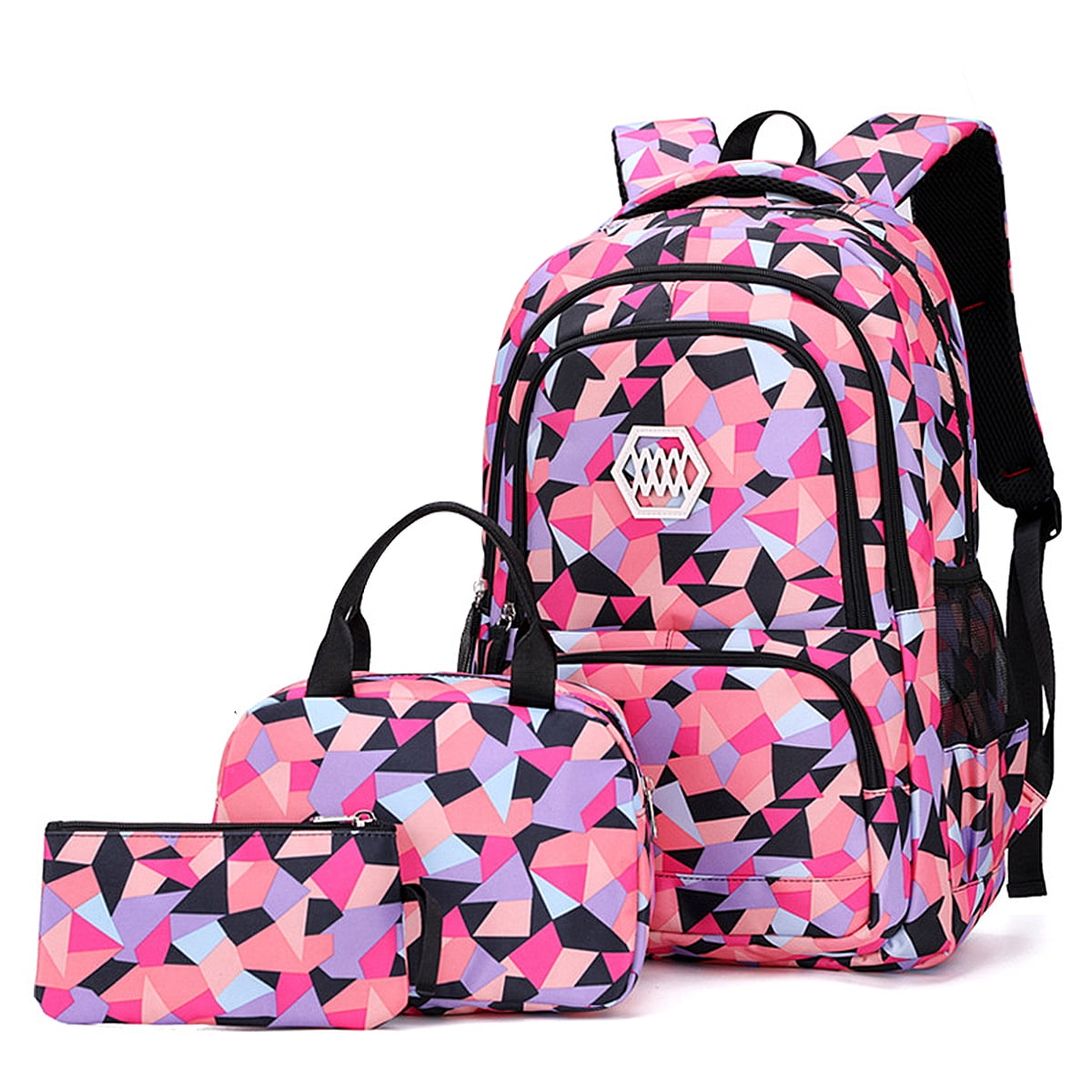 School Bag Set Black Horse Designs Fashion Shoulder Bookbag Lunch Bags Pen case 