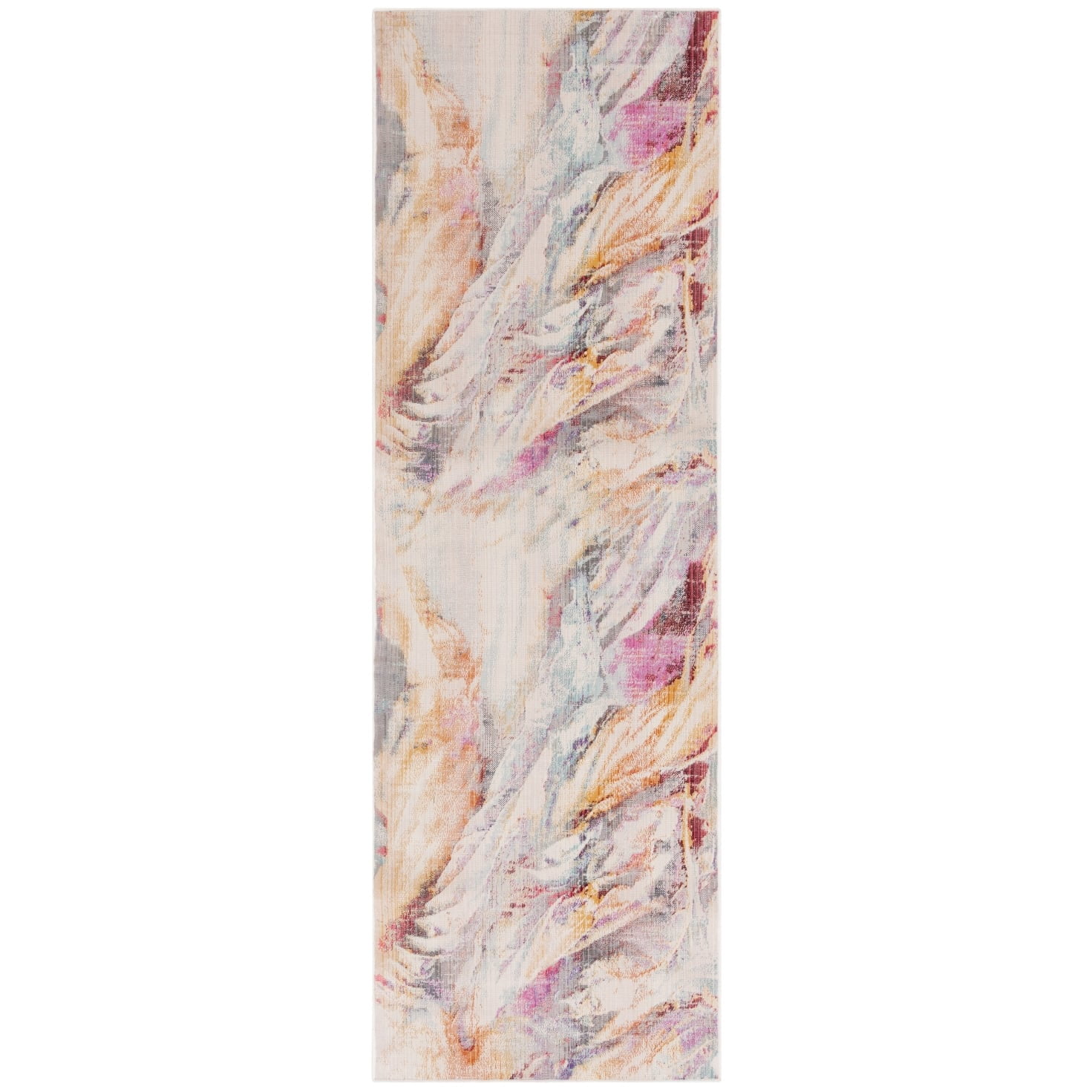 SAFAVIEH Rainbow Kiro Abstract Indoor/Outdoor Area Rug, Blue/Gold, 4' x 6'