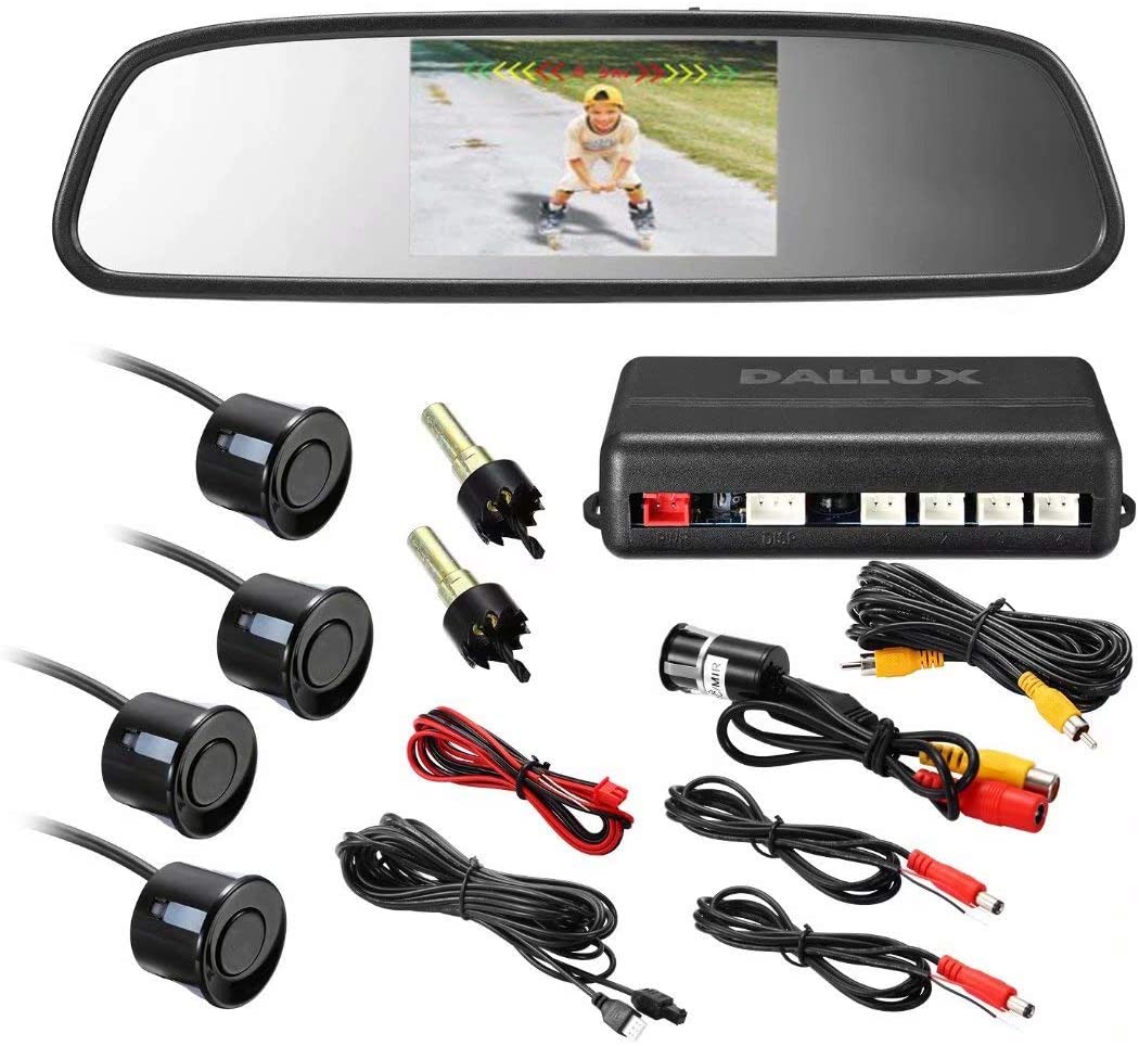 Rearview Mirror Monitor Video Parking Sensor Kit,car reverse backup