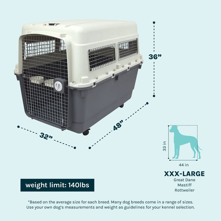 SportPet Designs Airline Approved Plastic Dog Kennel with Wheels