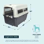 SportPet Designs Airline Approved Plastic Dog Kennel with Wheels, -Large