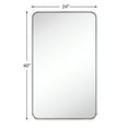 thumbnail image 6 of 24x40'' Brushed Nickel Mirrors for Bathroom,Bathroom Vanity Mirror, Rounded Rectangle Mirror, Stainless Steel Anti-Rust Tube Metal Frame Wall Mounted Mirror, Vertically/Horizontal Hanging, 6 of 10