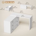 thumbnail image 3 of HOMCOM L Shaped Computer Desk with 6 Drawers White Wood Grain, 3 of 10