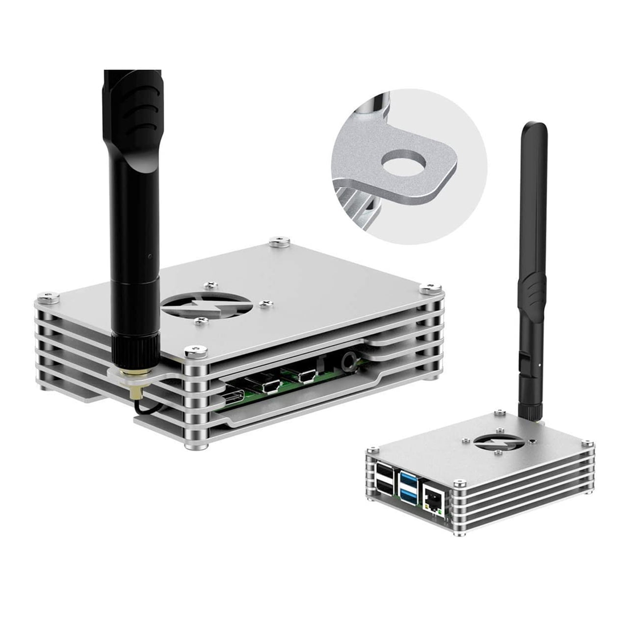 AAAwave Raspberry Pi Aluminum Alloy Case w/ Laminated Frame and Heat Sink Combo Kit
