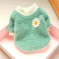 thumbnail image 4 of Soft Plush Dog Sweater, Warm Pet Sweater,Winter Fashion Little Daisy Style Dogs Sweatshirt, Pet Winter Clothes Cat Clothes Small Dogs Sweaters for Cold Weather (Small, Yellow), 4 of 7