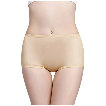 

Qcmgmg Women s Seamless Briefs Breathable Underwear Low Waisted Soft Panties Plus Size XXXL