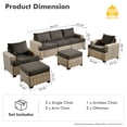 thumbnail image 6 of Vcatnet 7 Pieces Outdoor Patio Furniture Sectional Sofa Wicker Conversation Set with Ottomans Black, 6 of 6