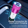 thumbnail image 5 of Car Charger,iPhone Car Charger Adapter with iPhone Charger Cable 10ft HAOANO QC3.0+2.4A Dual Port USB Fast Car Charger Compatible for iPhone Fast Charging Cable 10ft Cigarette Lighter Socket, 5 of 7