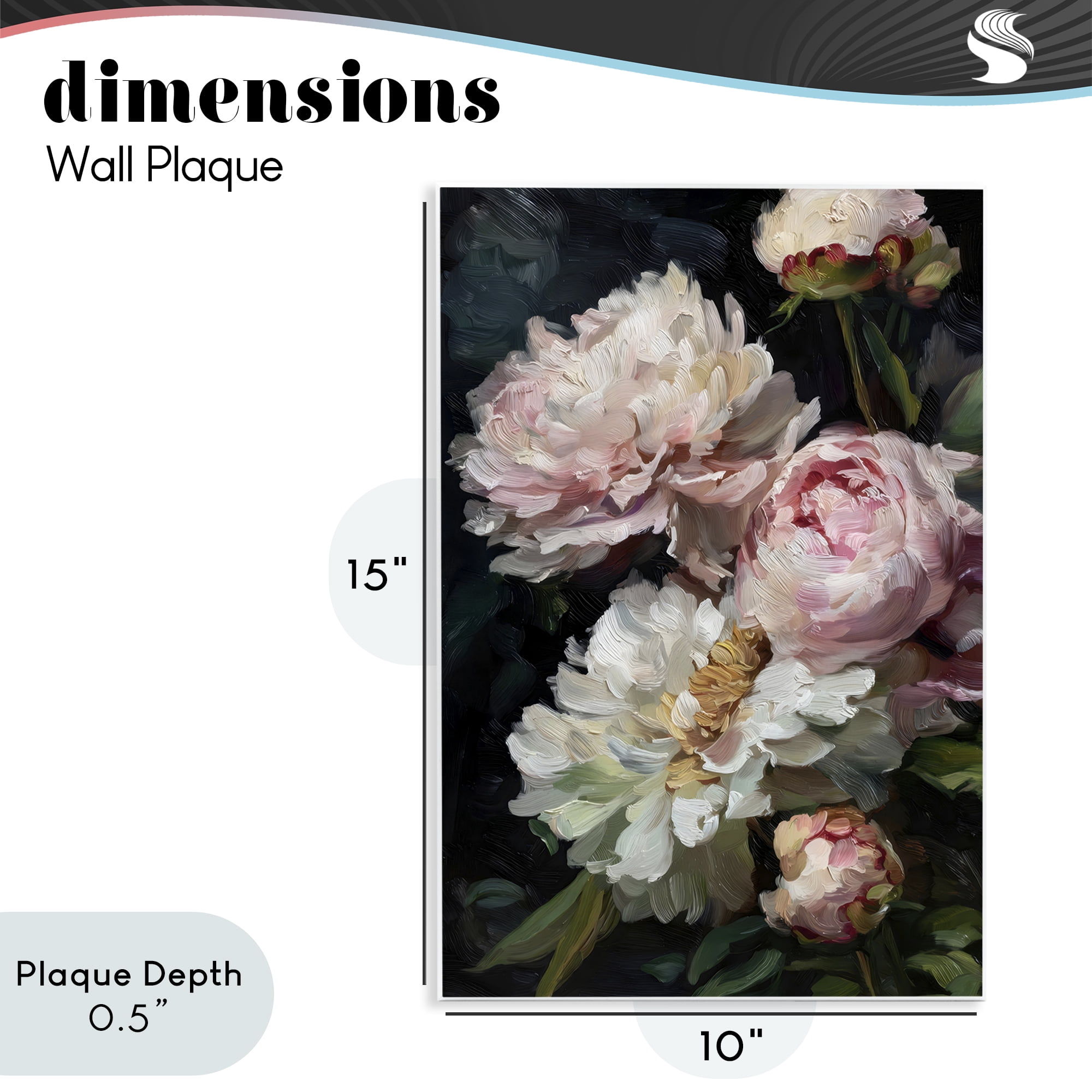 Stupell Industries Soft And Moody Peonies Wall Plaque Art, design by Petal Prints Design