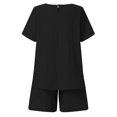 thumbnail image 4 of ZANZEA Women Summer Cotton Linen Sets Short Sleeve Tops Loose Shorts Casual Outfits, 4 of 8