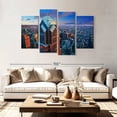 thumbnail image 2 of Elephant Stock Philadelphia Tower And Skyline Wall Art - Horizontal Multi Panel Canvas - Living Room Wall Decor - Places Multi Panel - Blue And Brown Decor - 84" x 54", 2 of 4