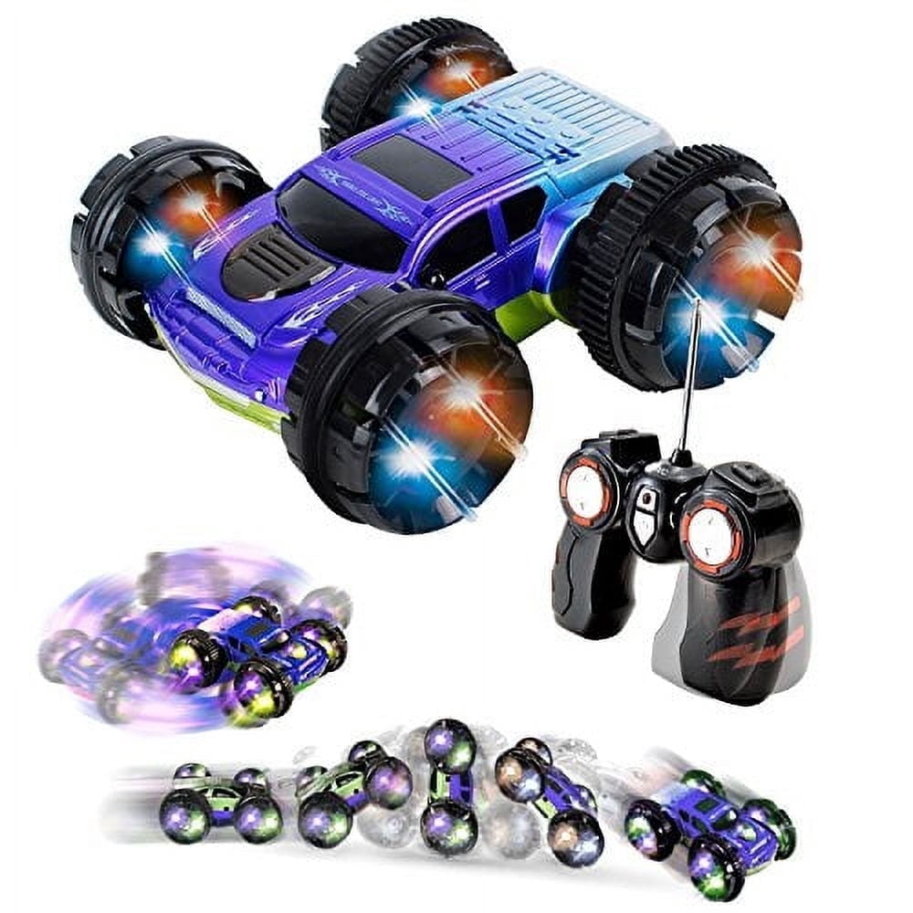 Kidirace RC Stunt Car 360 Degree Spinning and Flips Double Sided, Blue