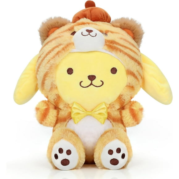 10 Inch Cute Pom Pom Purin Plush Toys, Cartoon Stuffed Animals Pillow Doll