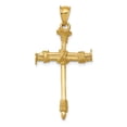 thumbnail image 1 of 14K Yellow Gold Polished Nail Cross Pendant, 1 of 2