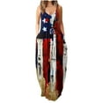 thumbnail image 4 of SMihono Robe Maxi Bohème d'Été pour Femmes Grande Taille Mode Féminine Col Rond Sans Manches Robe Imprimée de Plage, 4 of 7