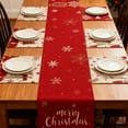 thumbnail image 5 of Yhmxh 7Pcs Christmas Table Runners Placemats, Red & White Snowflake Merry Christmas Table Runner Reindeer Snowflake Xmas Tree Let It Snow Table Mat Set for Christmas Winter Holiday Table Decoration, 5 of 6