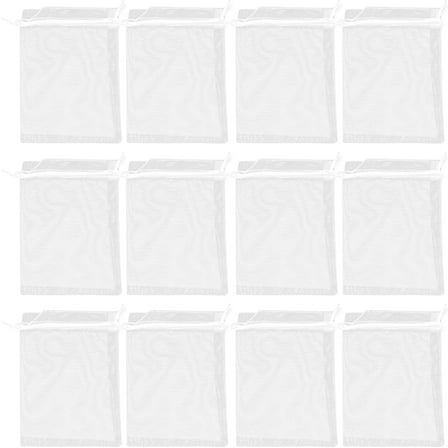 OFFIGAM 100Pcs White Mesh Organza Storage Pouches for Jewelry Cosmetics and
