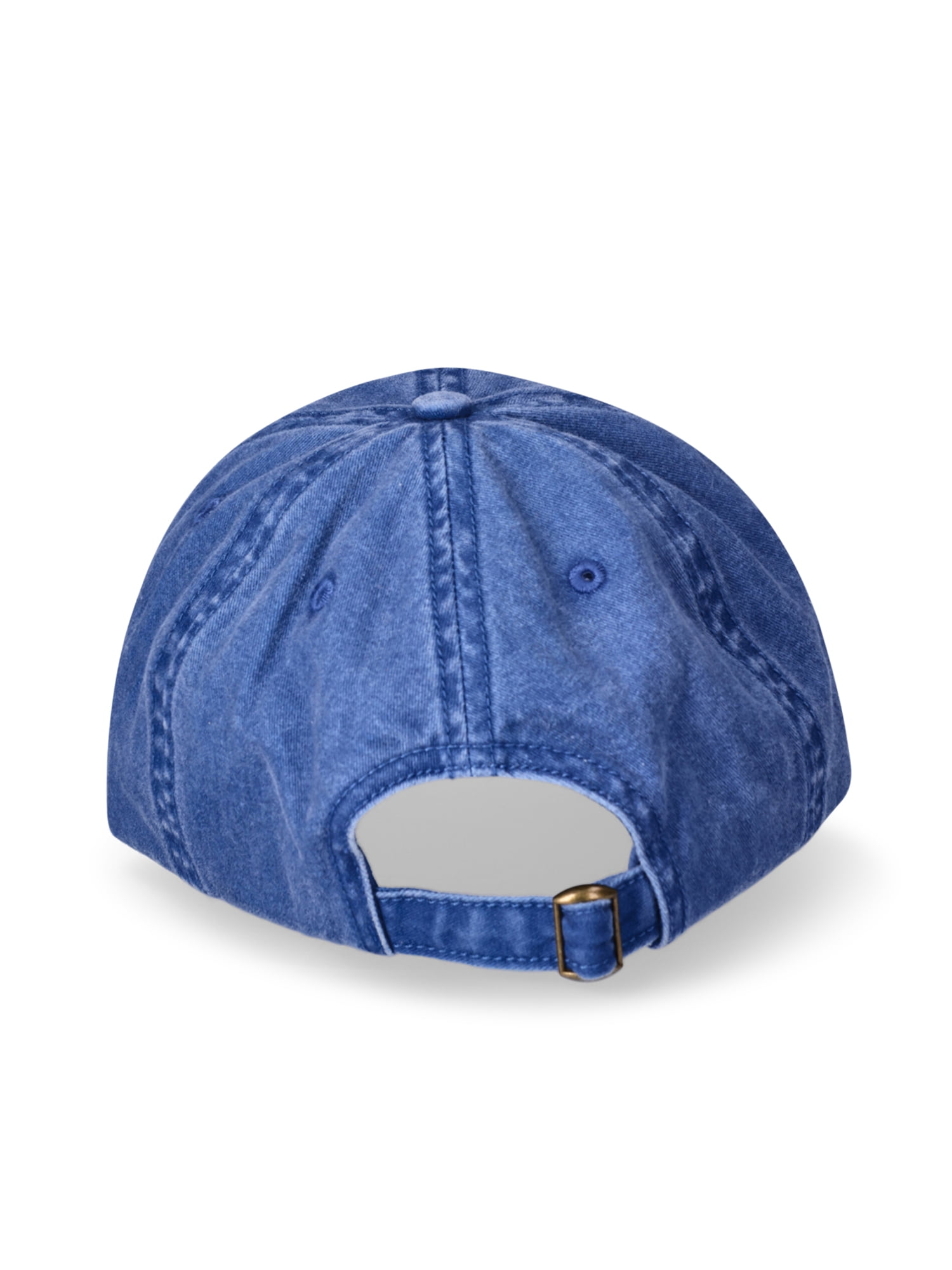 Time and Tru Women's Cotton Twill Flower Paw Baseball Hat, Blue Comet