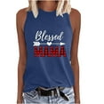 thumbnail image 1 of Birdeem Mode Femmes Imprimé Col Rond Sans Manches Tunique Tee Tops, 1 of 5