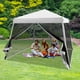 thumbnail image 5 of Costway 3x3m Carpa Plegable Instantáneo de Exterior Tienda de Patas Inclinadas con Paredes Laterales Altura Regulable para Patio Playa, 5 of 10