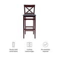 thumbnail image 4 of Linon Triena X-Back Folding 30" Bar Stool Brown Faux Leather Seat in Merlot Wood, 4 of 16