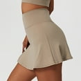 thumbnail image 4 of MKLEKYY Pantalones Cortos de Mezclilla para Mujer, Pantalones Cortos de Cintura Alta Elástica con Volantes Plisados, Pantalones Cortos Casuales Fluidos para Playa, Falda, 4 of 4